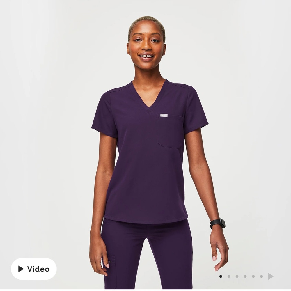Figs Plum Jam Catarina Scrub Top